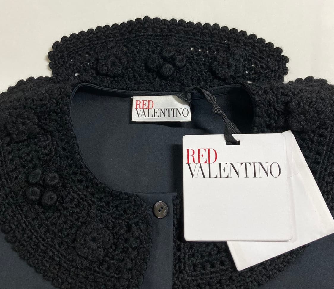 새상품)레드발렌티노 VALENTINO 뜨개 플랫카라 블라우스 
 상품이미지4