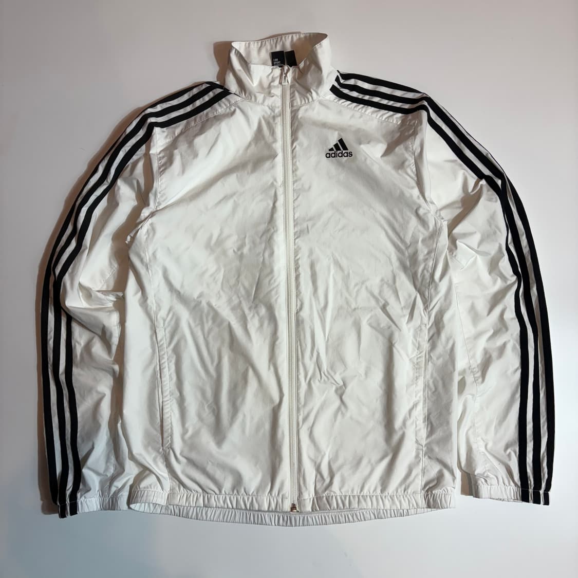 아디다스 화이트 바람박이 삼선 트랙 집업  상품이미지1
