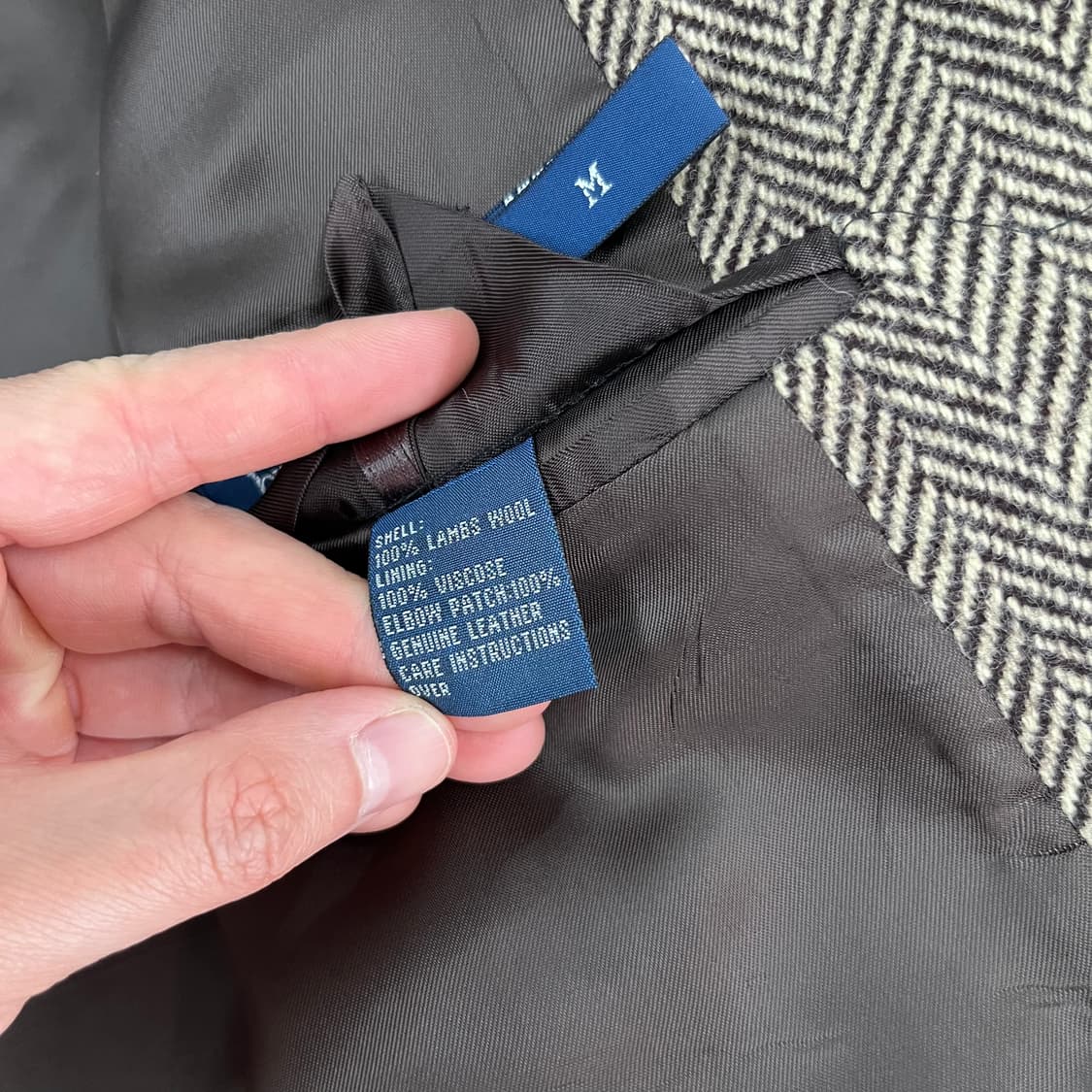 폴로랄프로렌 RL-67 헤링본 스웨이드 엘보우 패치 블레이져 M 상품이미지7