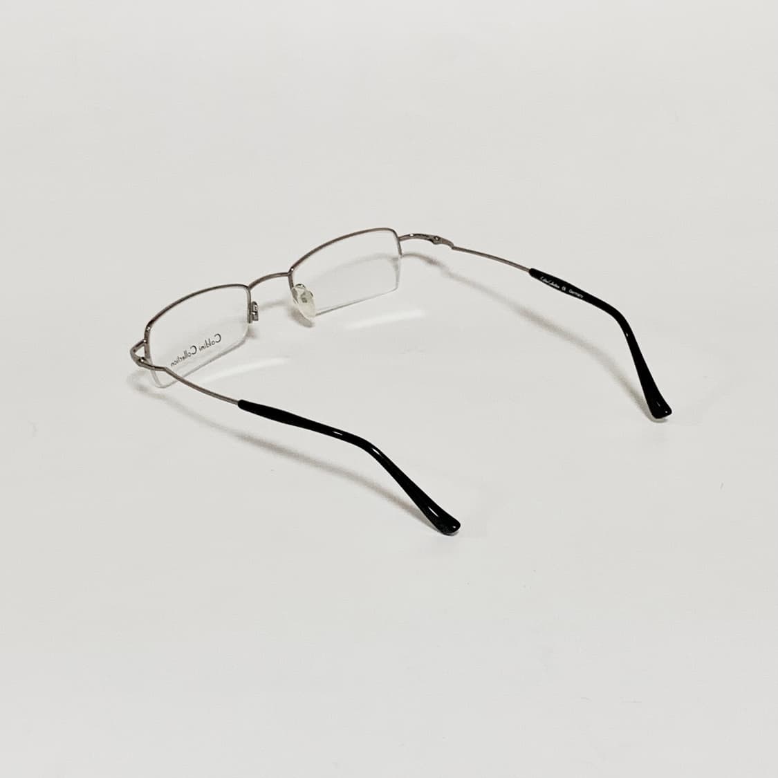 909 데드스탁 빈티지 건메탈 반무테 슬림 직사각 메탈 안경 Y2K 남녀 상품이미지5