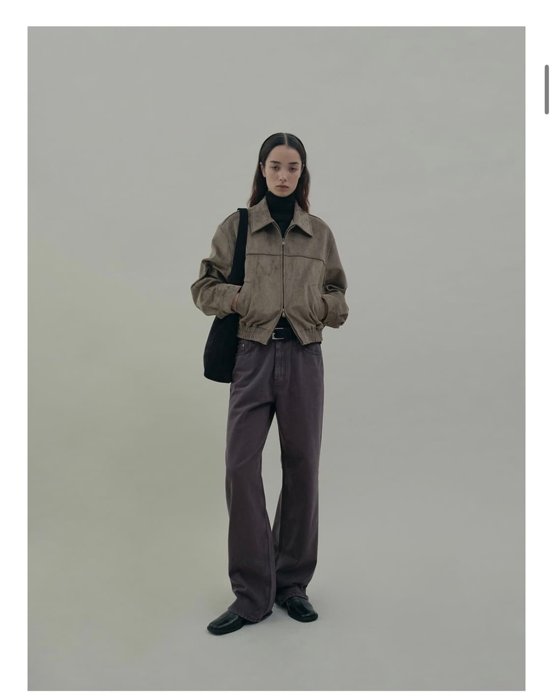 Zip-up Suede Blouson (pale khaki) 상품이미지2