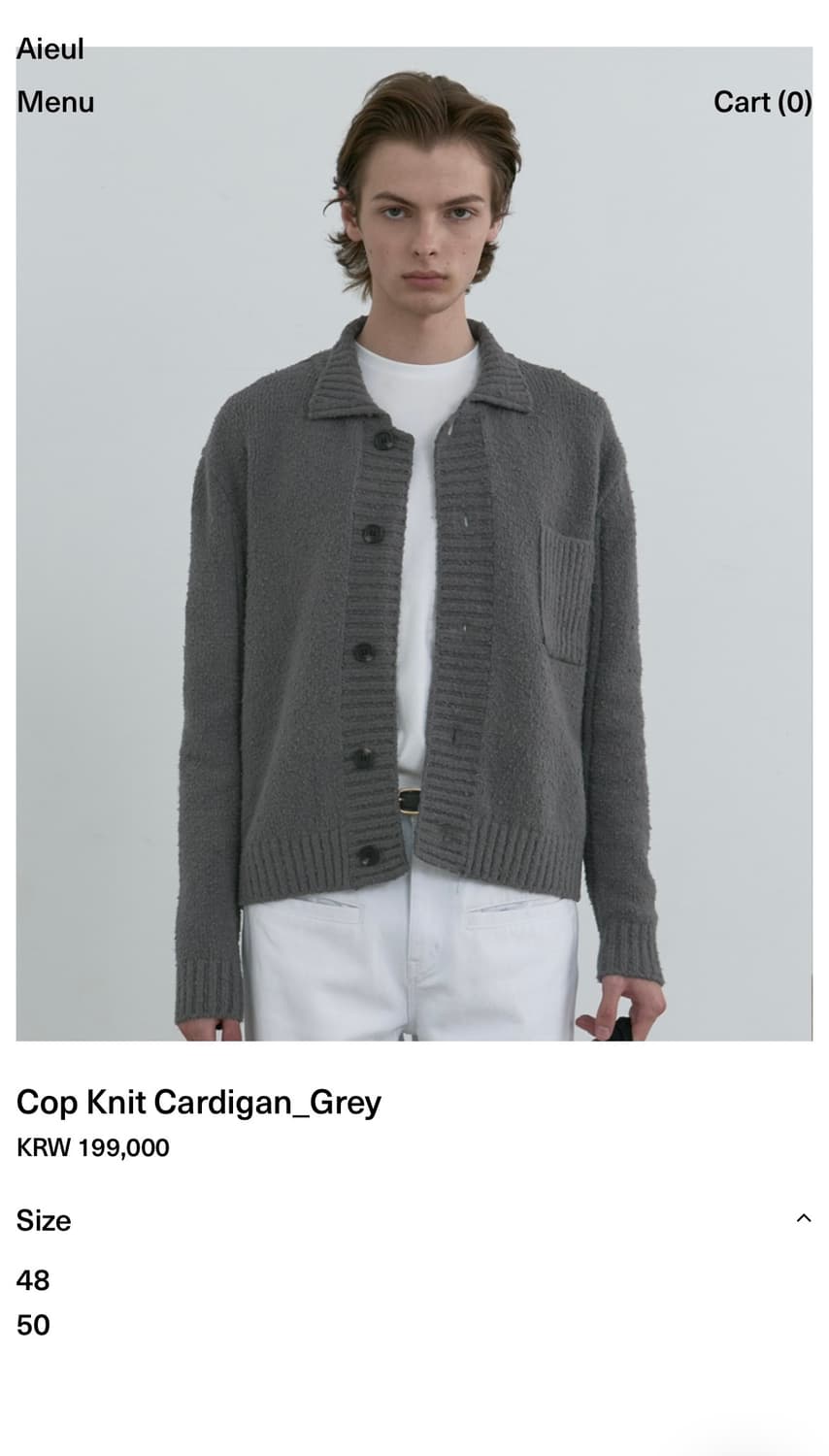 aieul cop knit cardigan grey 48 상품이미지1