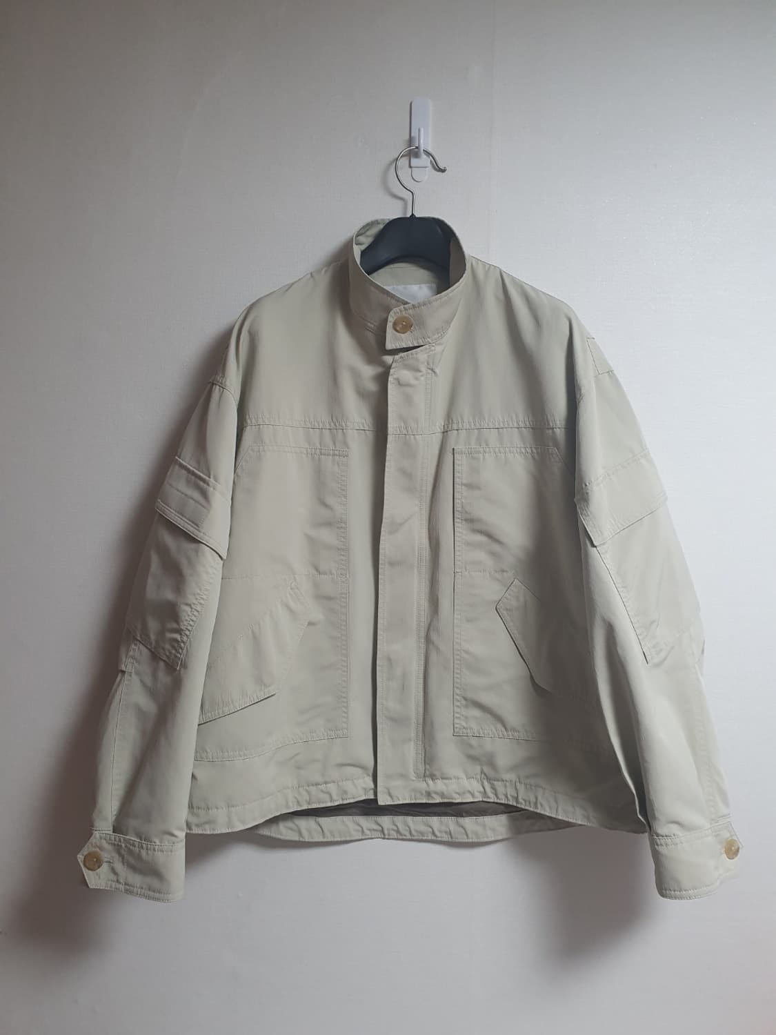 타임 TIME 오버핏 블루종 집업 자켓 베이지 95 상품이미지1