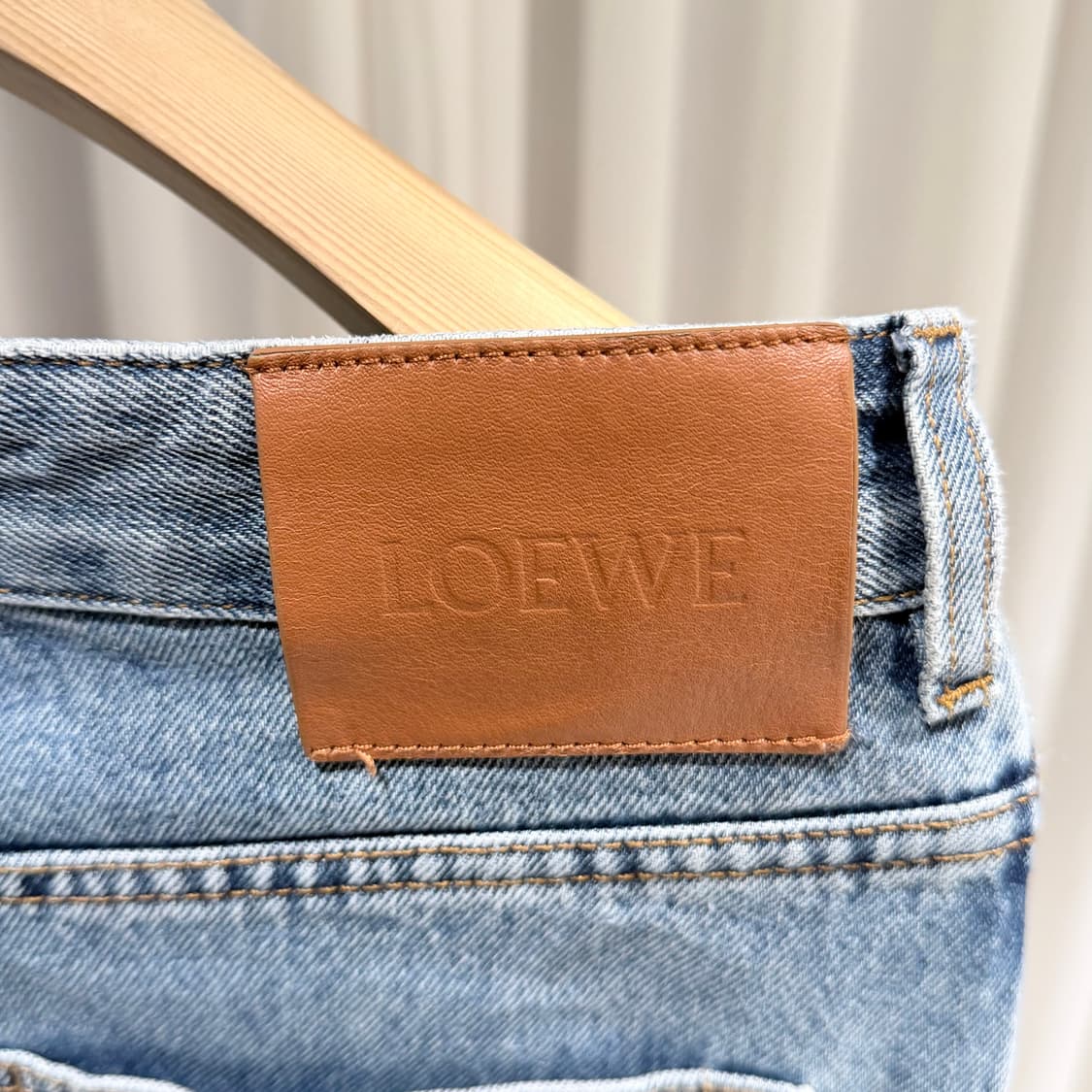 (A+/46) / 로에베 데님 아나그램 배기 데님 진 블루 상품이미지5