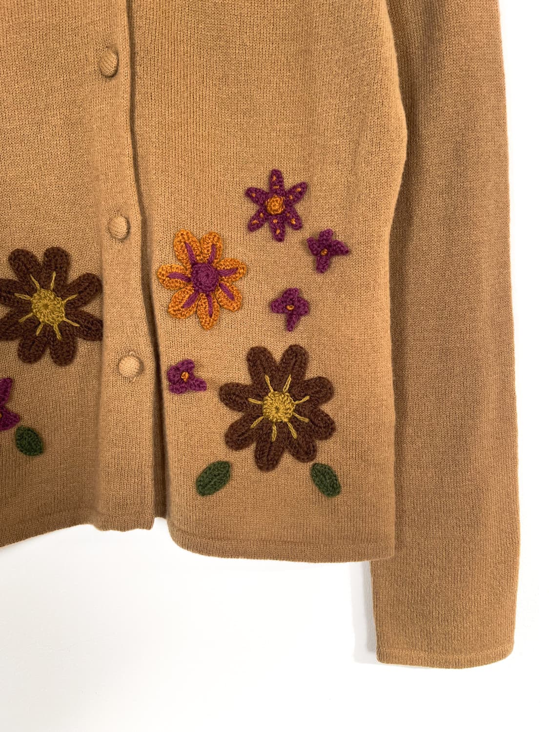 조코모몰라 플라워 스티치 울 가디건 상품이미지6