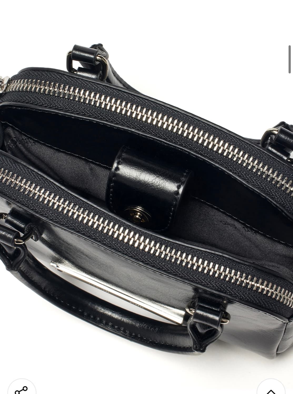 DOUBLE ZIPPER MINI CROSS BAG IN BLACK 상품이미지4