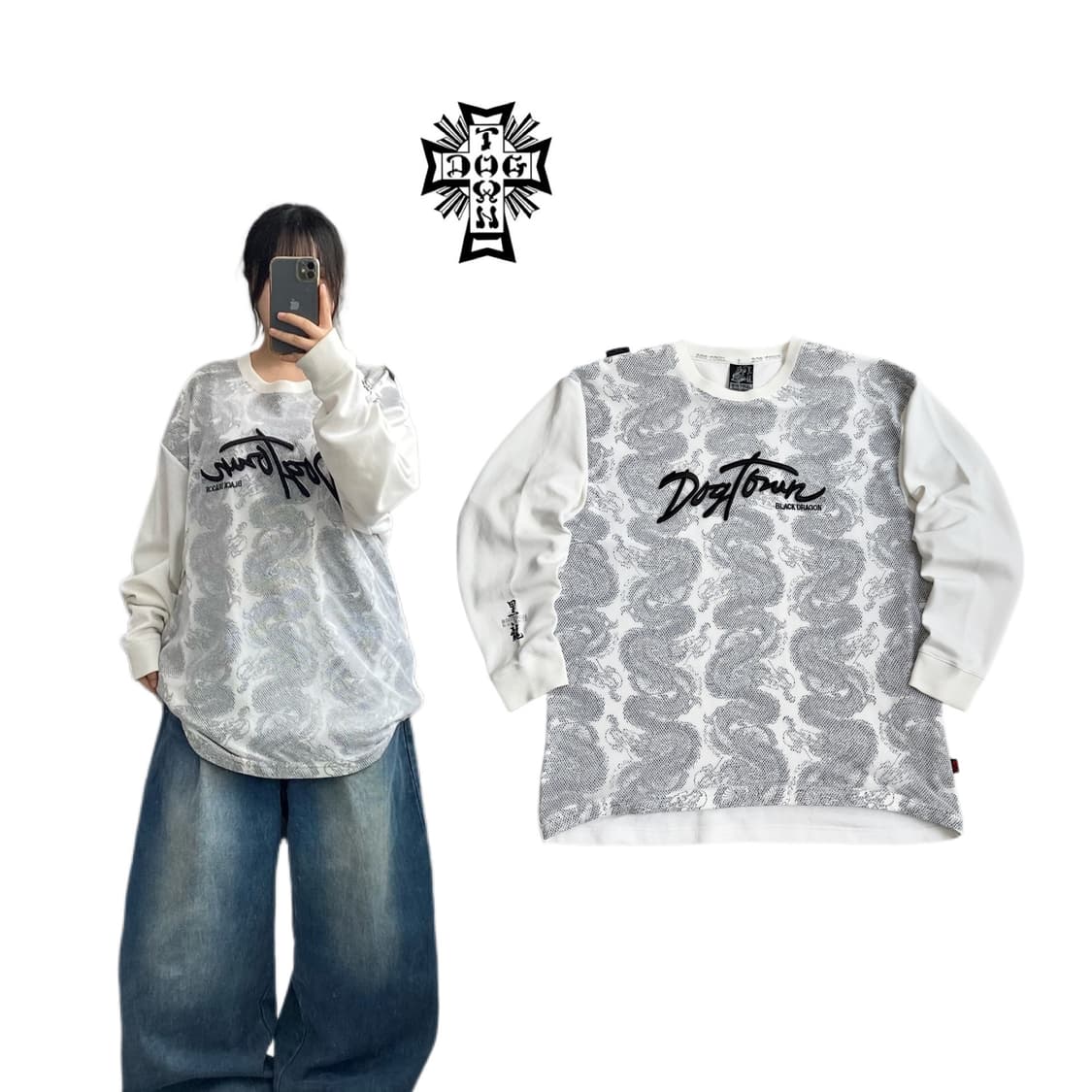 Dogtown 도그타운 독타운 메쉬 드래곤 용 롱슬리브 상품이미지1