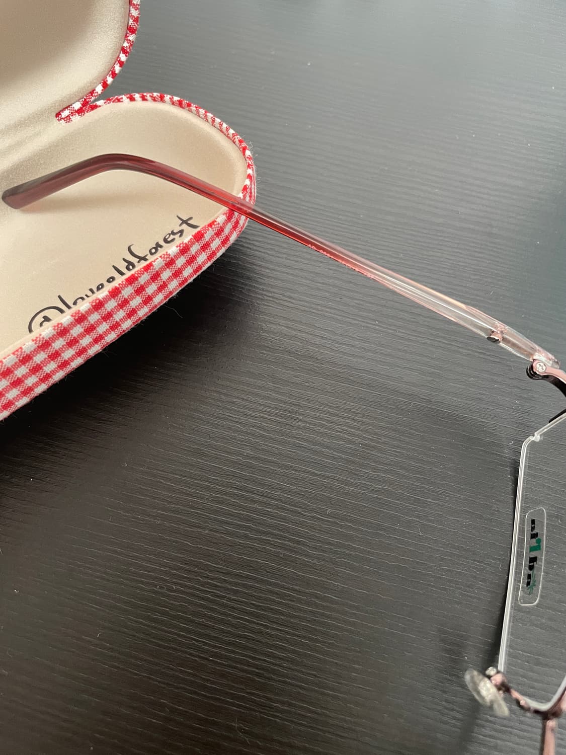 빈티지 오래된숲 레드 반무테 안경 상품이미지3