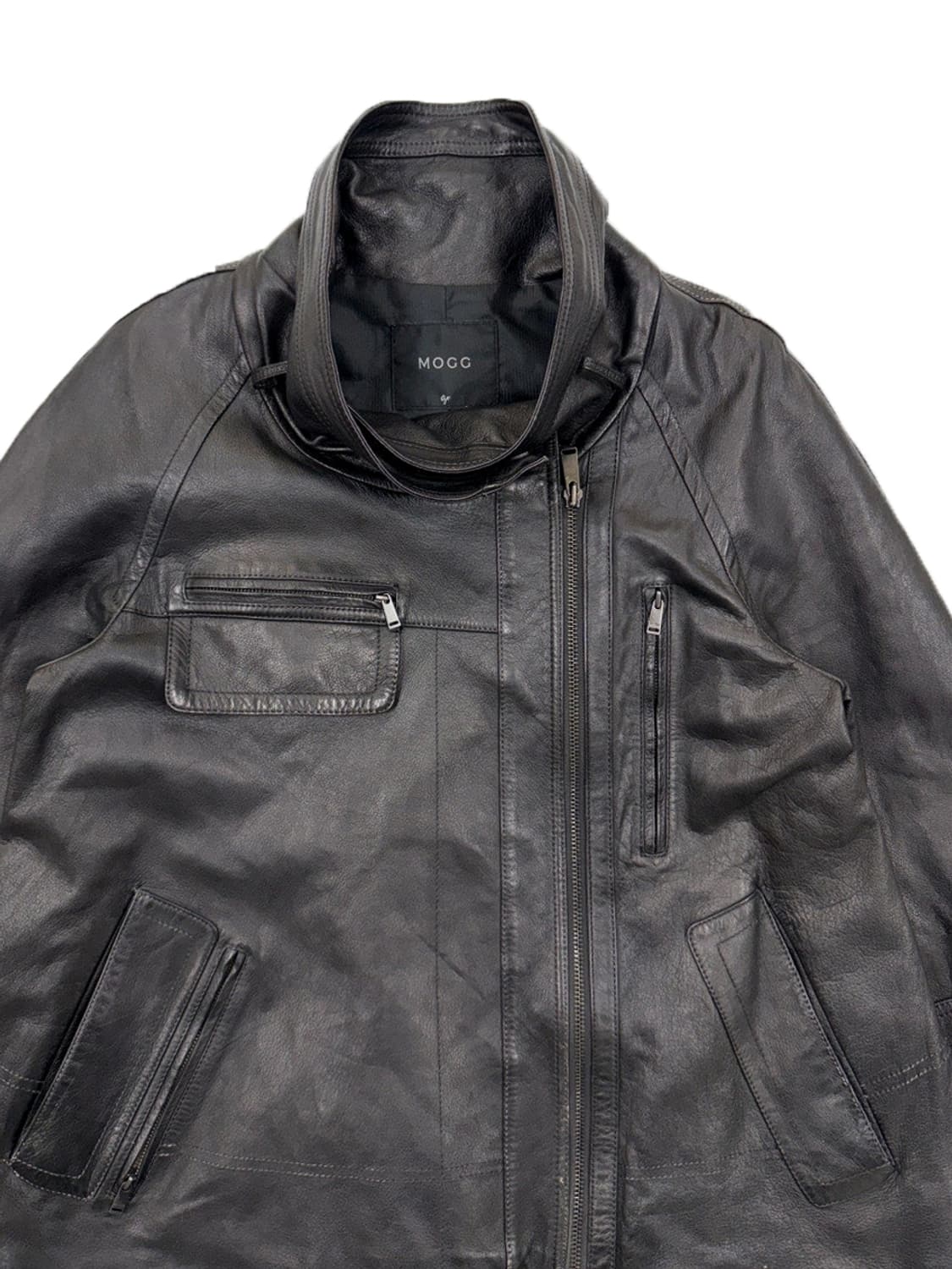 빈티지 MOGG 블랙 가죽 집업 자켓 상품이미지3