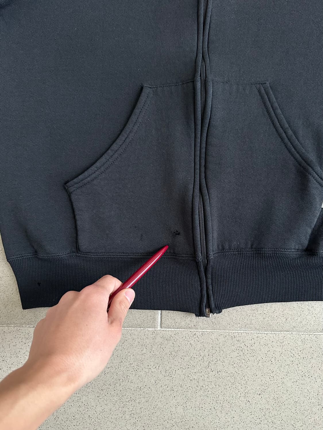 90s 빈티지 러셀 후드집업 블랙 L USA 상품이미지7