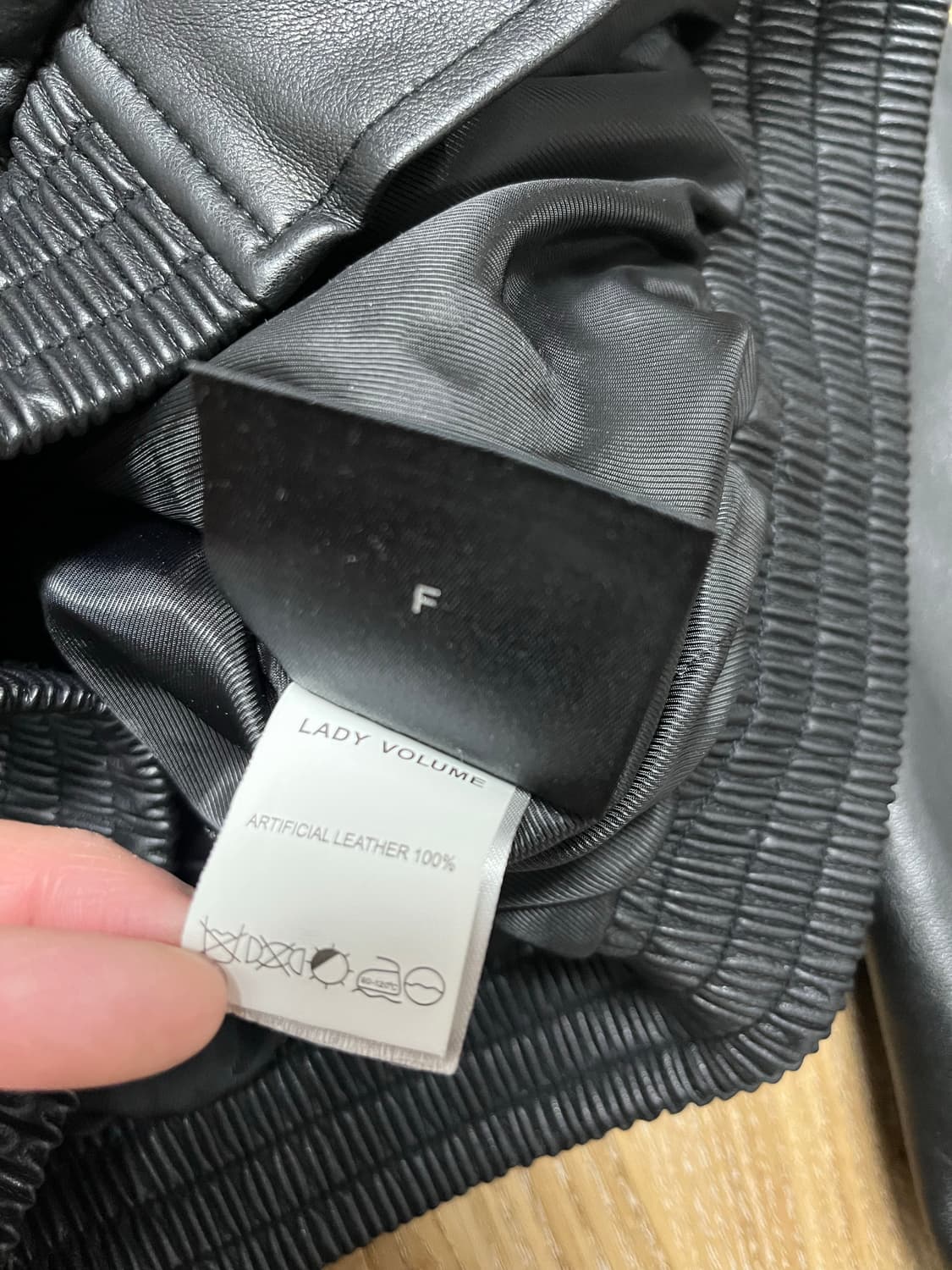 레이디 볼륨 가죽 자켓 상품이미지3