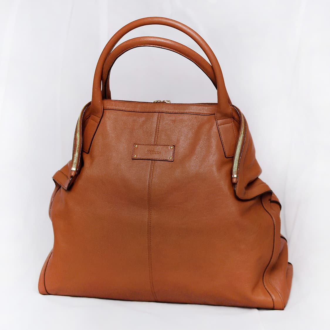 알렉산더 맥퀸 드 만타 브라운 카프스킨 레더 빅토트.숄더백 상품이미지1