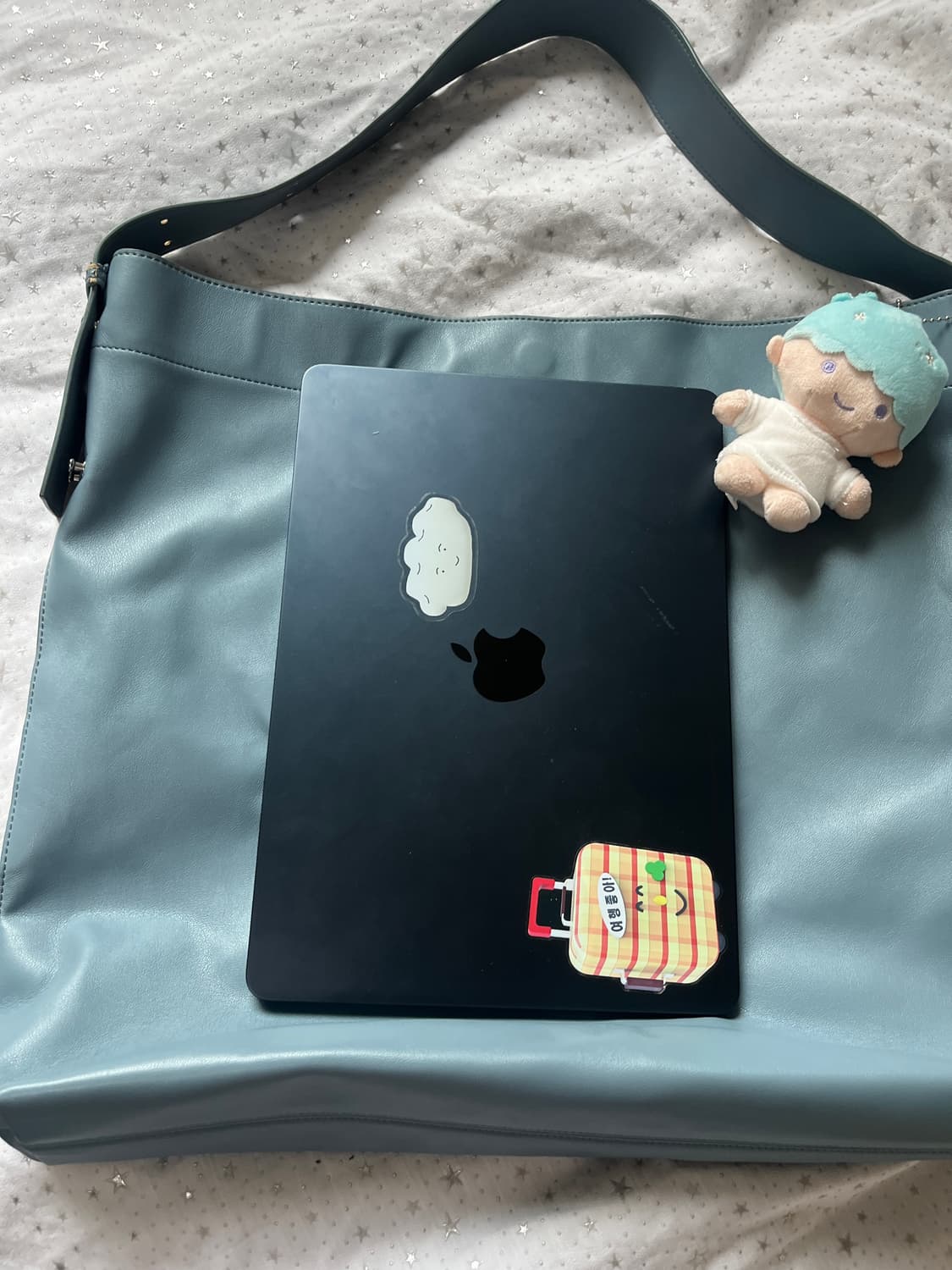 Emmi 블루 가죽 숄더백 🌀 상품이미지10
