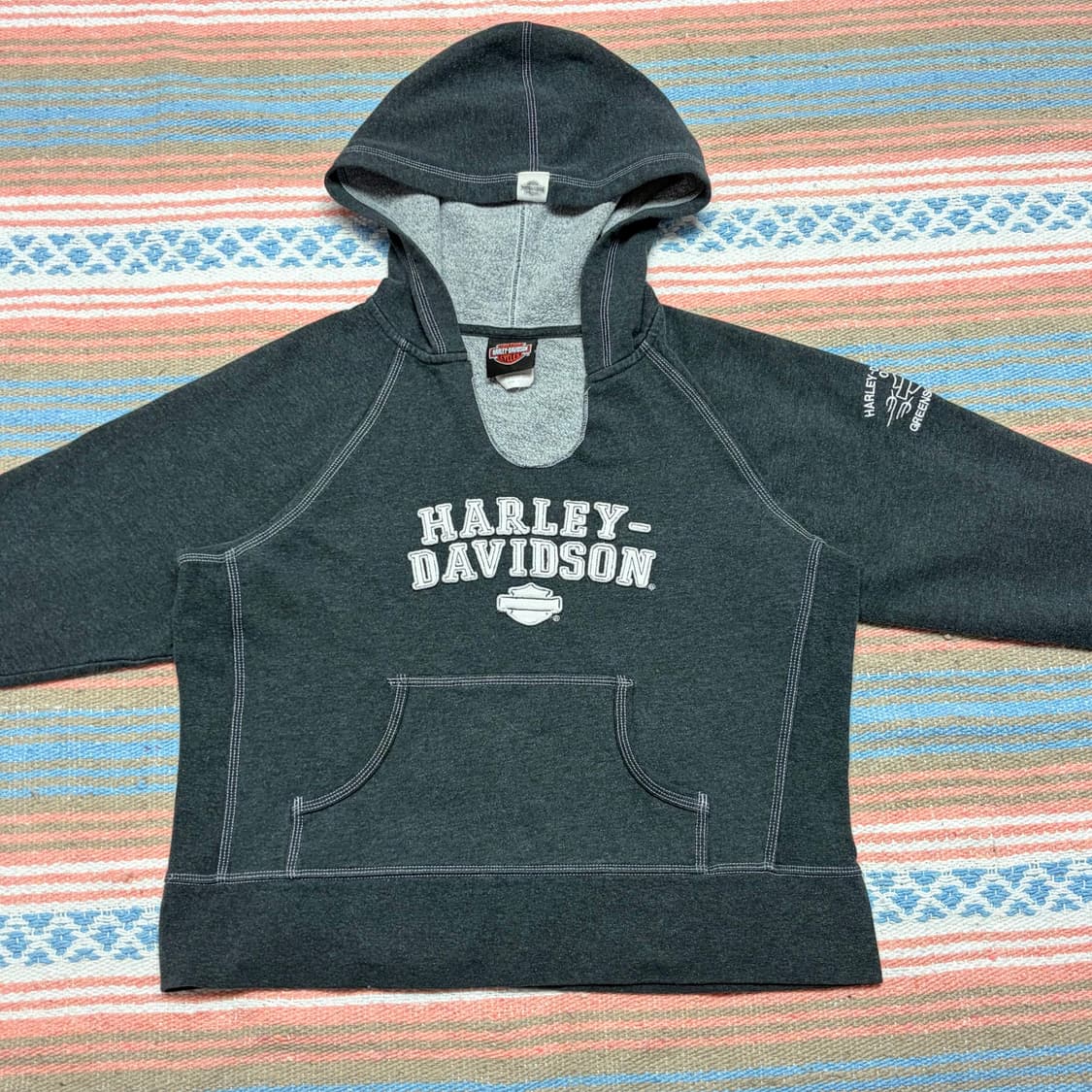 00s 미국 빈티지 할리데이비슨 빅로고 후드티 후드집업 상품이미지3