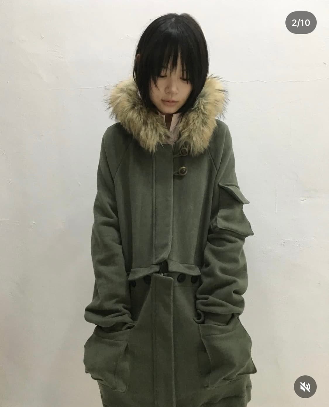 오스하이 투웨이 퍼 후드집업 카키 상품이미지4