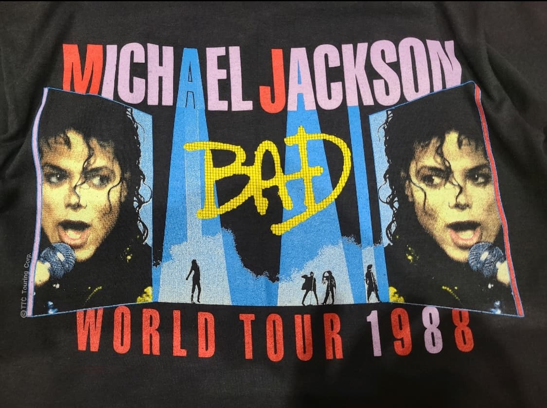 1988 마이클잭슨 BAD투어88 빈티지티셔츠 상품이미지2