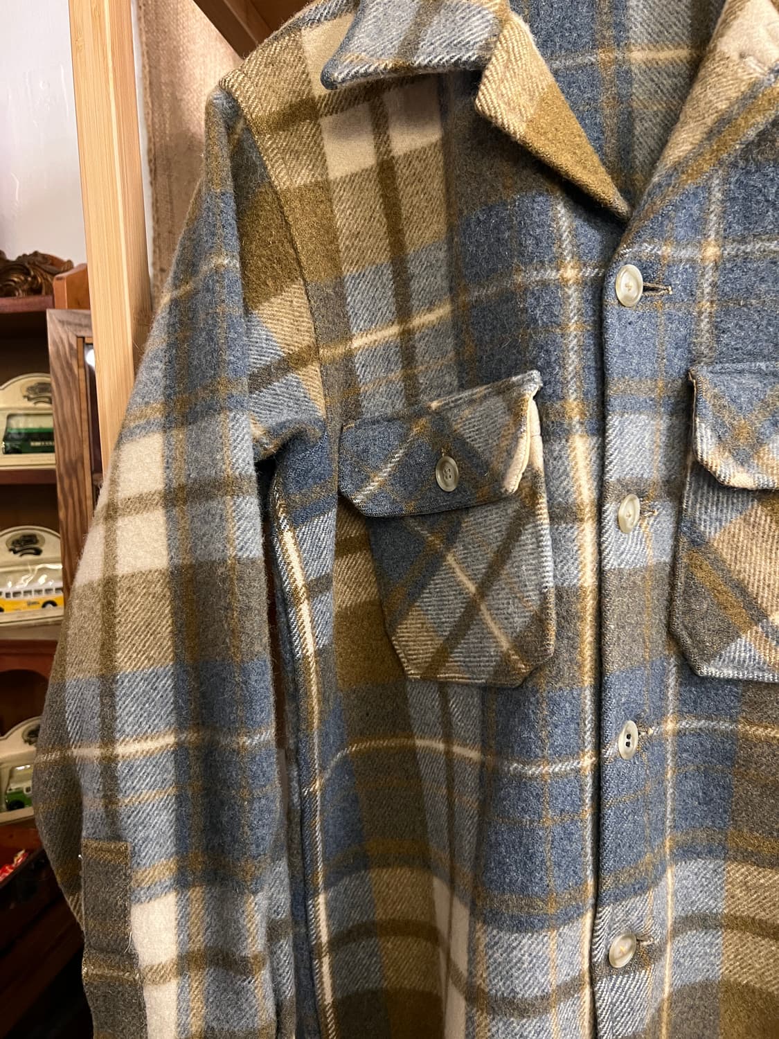 [M]70's 울리치 USA 타탄체크 울 셔츠 자켓 상품이미지4