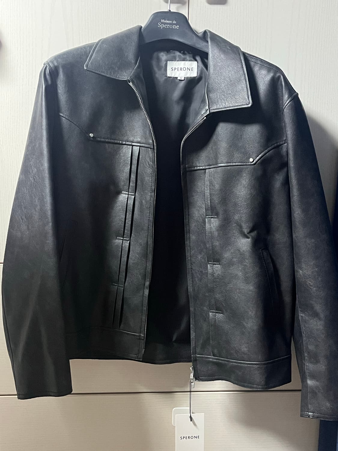 스페로네 블랙 레더 자켓 M 상품이미지1