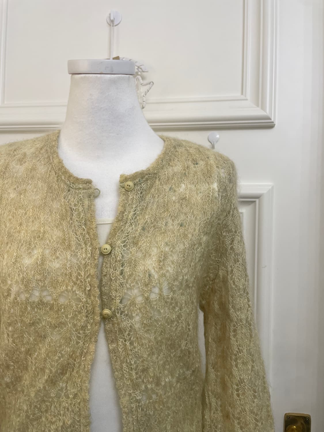 indi green crochet mohair cardigan&ivory 상품이미지7