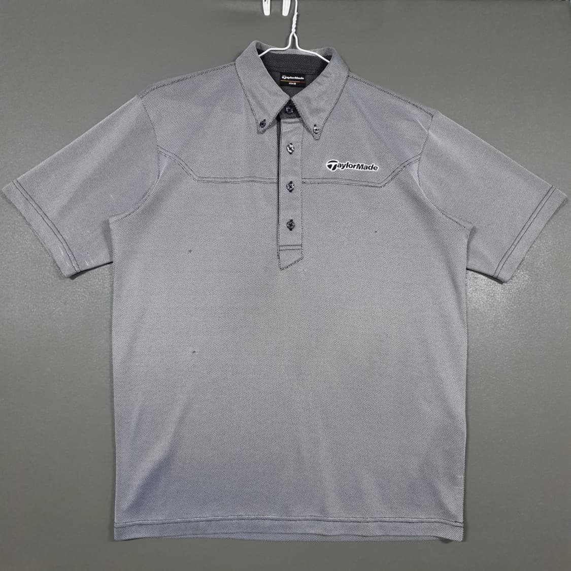 M (95) 테일러메이드 골프 버튼다운 반팔 카라티 폴로 셔츠 그레이 상품이미지1