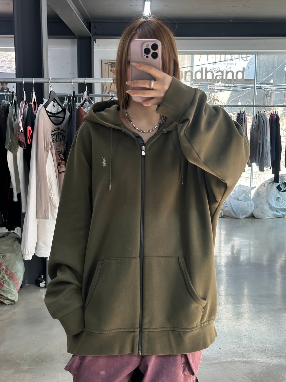 폴로랄프로렌 포니 후드집업 카키 상품이미지4