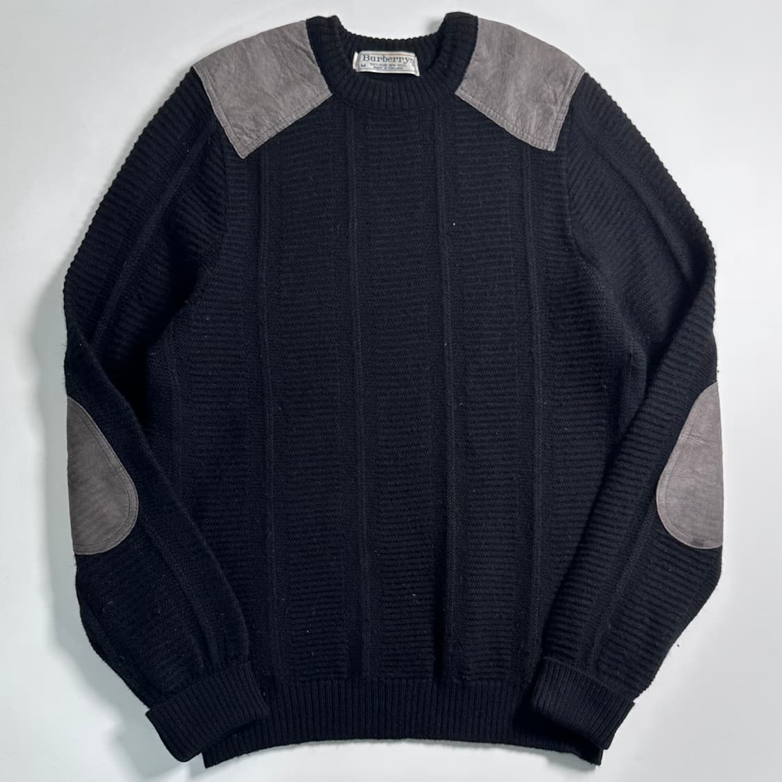 90s 버버리 블랙 울 코만도 니트 상품이미지1