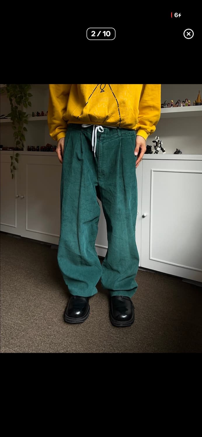 Reed st. James 파인그린 코듀로이 와이드 트라우저 상품이미지2