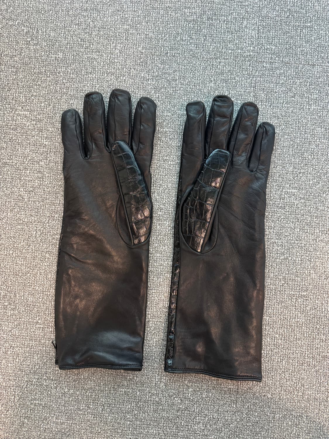 베르사체 크로커다일 롱 레더 글러브 OS 상품이미지2