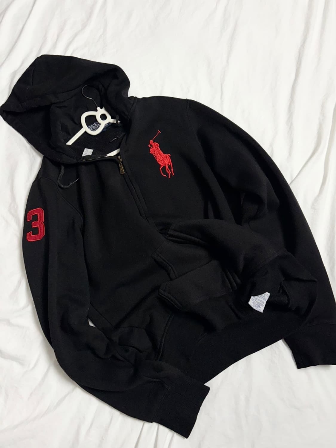 폴로 빅포니 블랙 레드 후드집업 상품이미지2