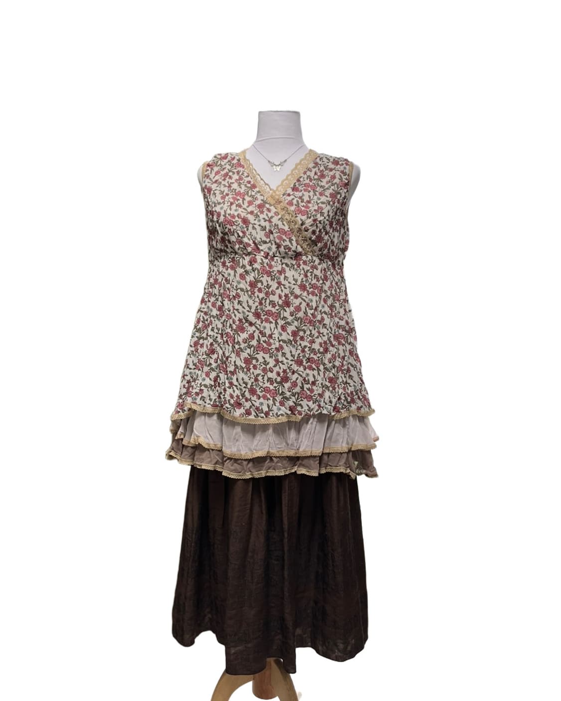 Brown stitchwork skirt 상품이미지7