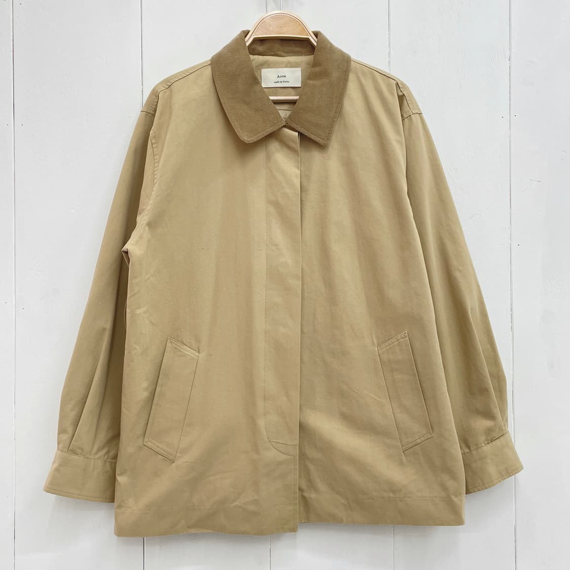 Arete made by Moibin 베이지 하프 코트 상품이미지2