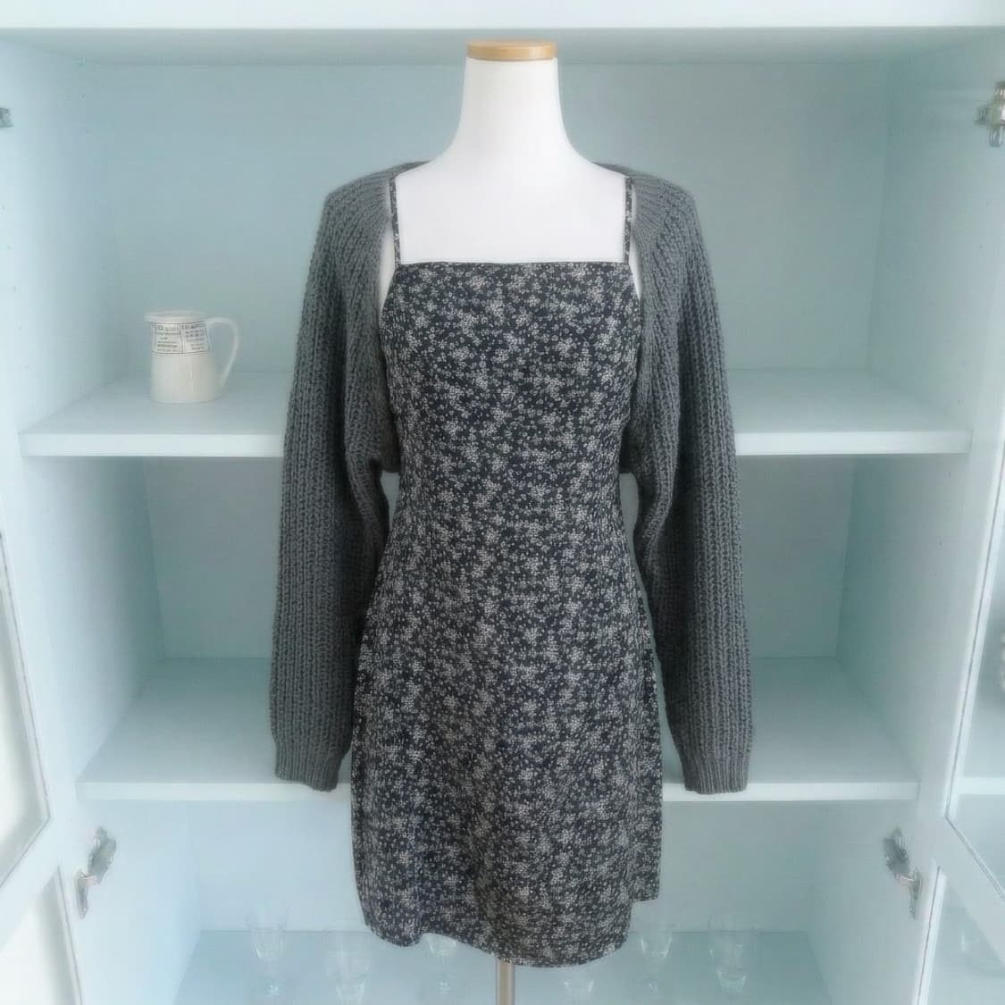 세트상품 언발끈나시 플로럴 원피스&볼레로 상품이미지1