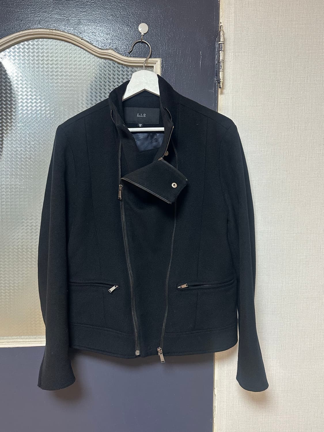 지오송지오 지퍼디테일 울 라이더자켓  상품이미지1