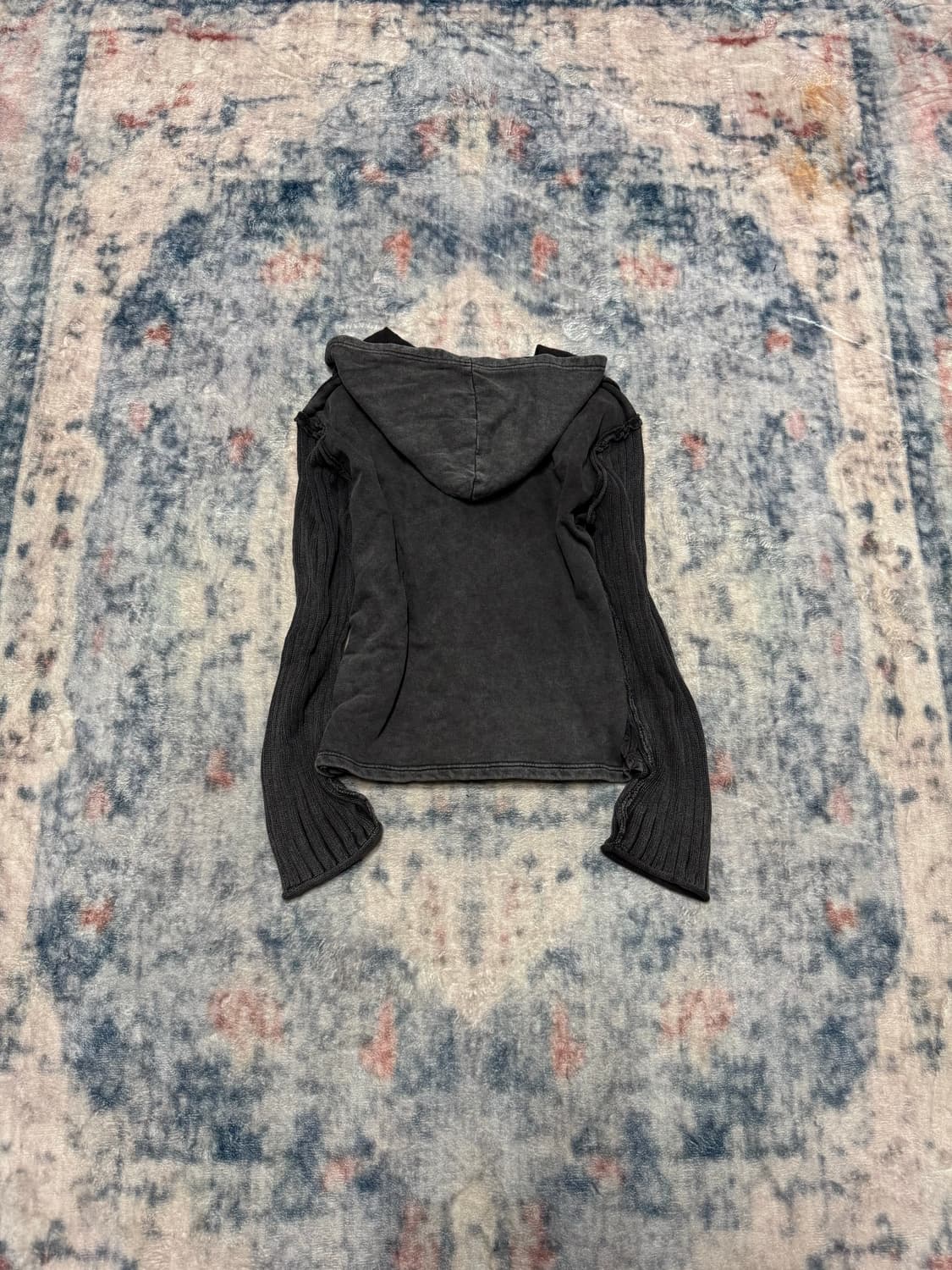 Nini lack layered zipper grunge hoodie 상품이미지7