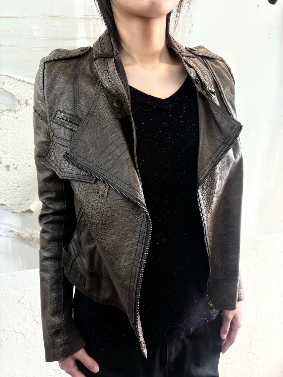 sheepskin brown rider jacket 상품이미지2