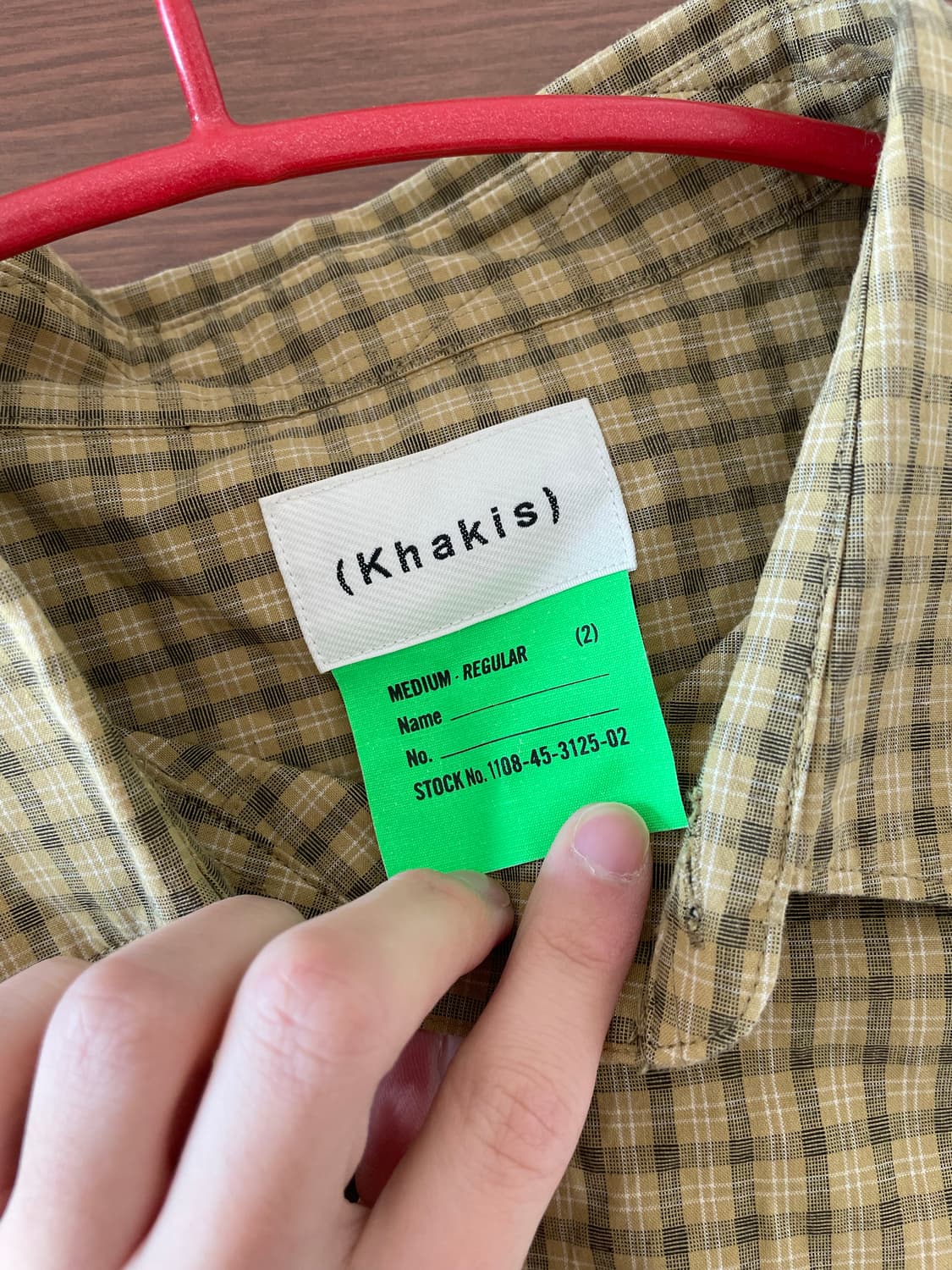 카키스 보더 체크 셔츠 상품이미지3