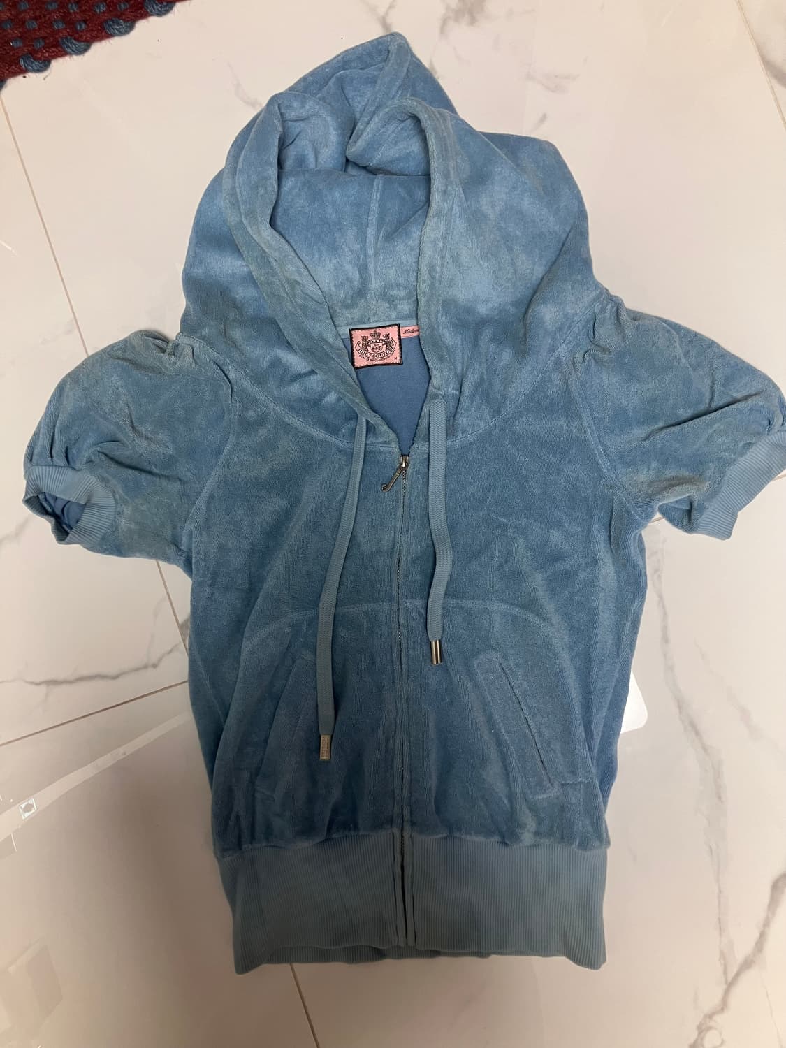 Y2K 쥬시꾸뛰르 테리 반팔 후드집업 M 상품이미지1