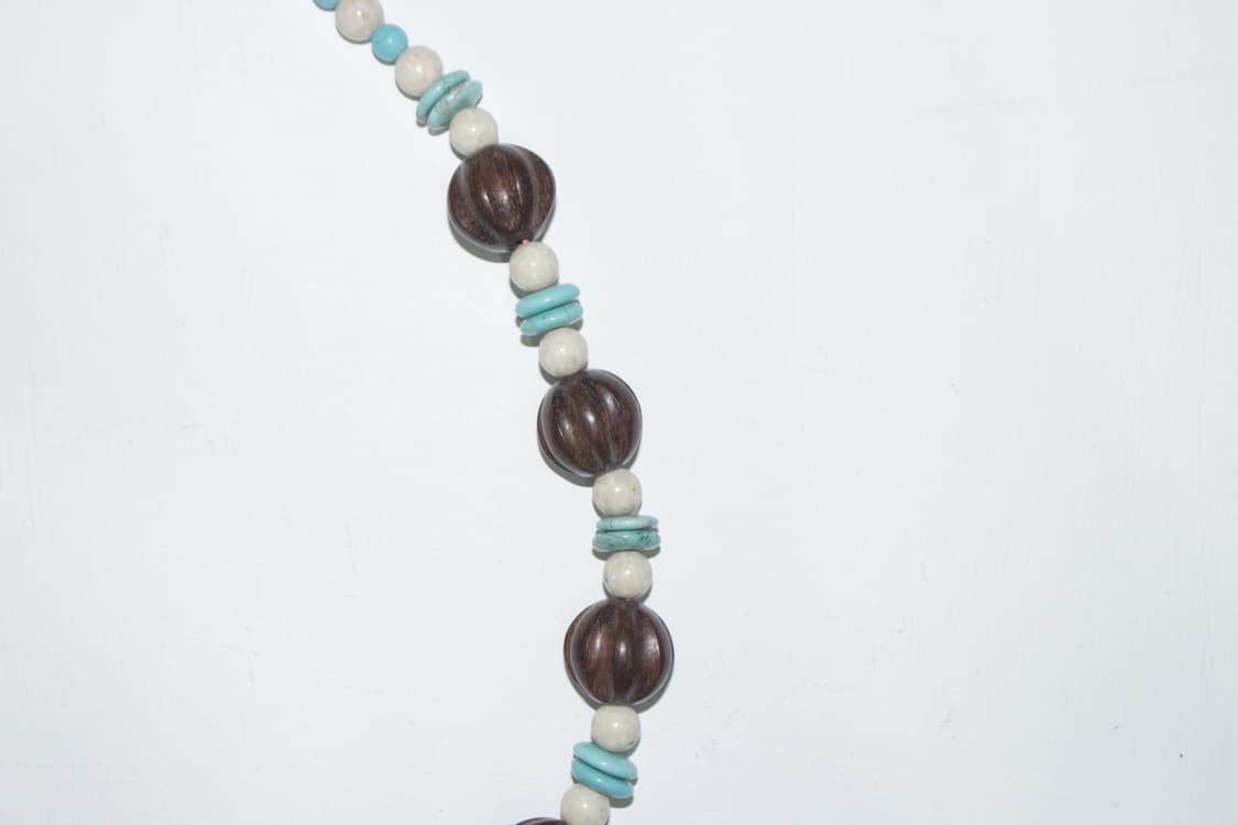 나무 터키석 재스퍼 가죽끈 목걸이 상품이미지3