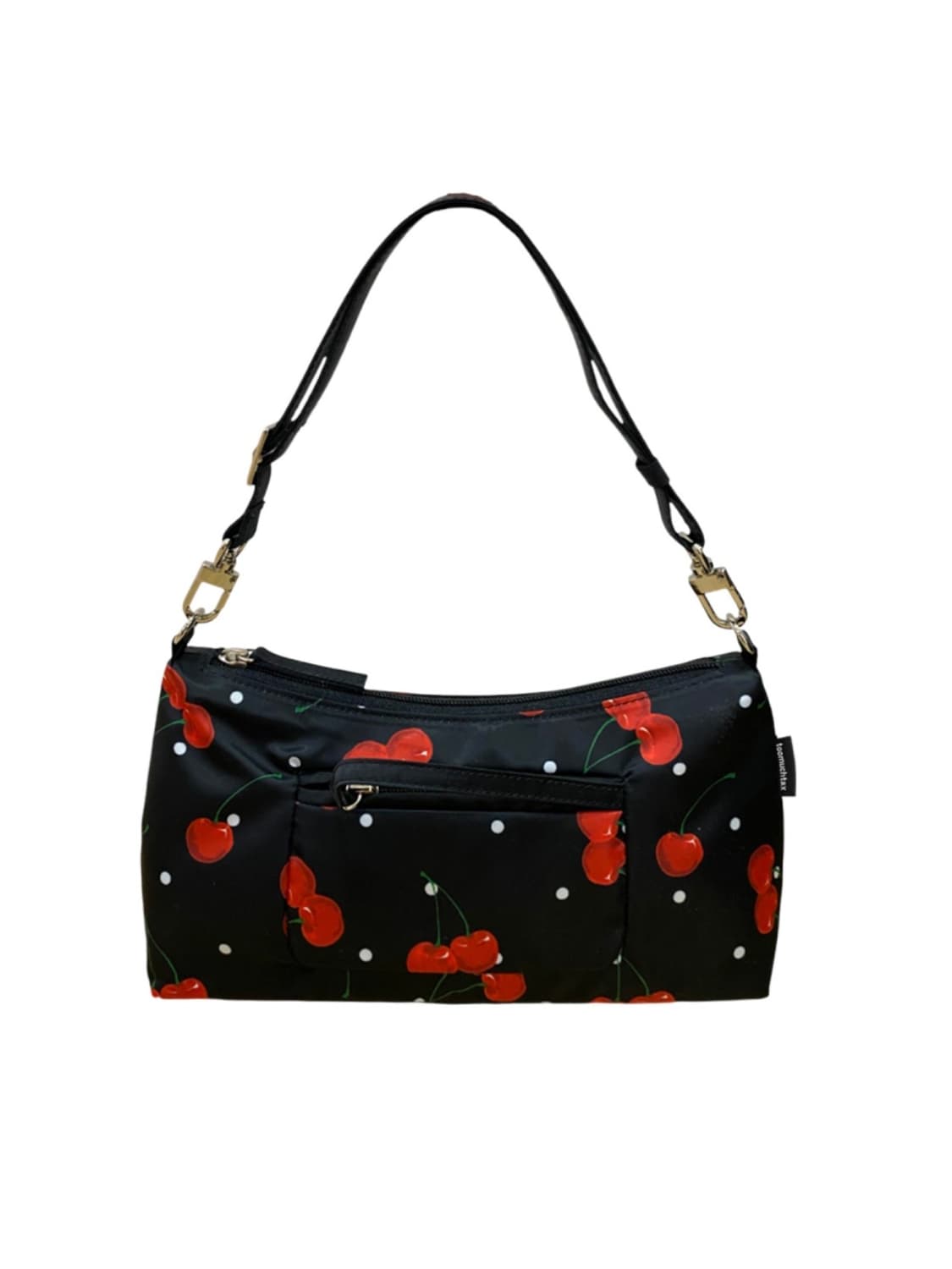 (새상품) 투머치택스 프린티드 호보백 블랙 체리 (조이 착용) 상품이미지2