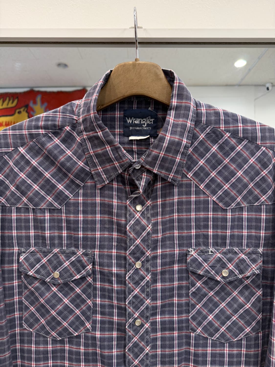 90s Wrangler 랭글러 웨스턴 체크 셔츠 상품이미지3