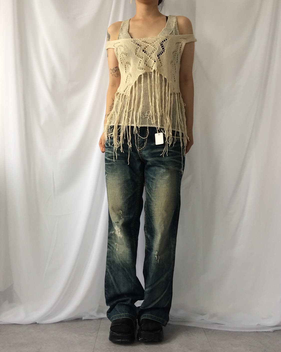 Fringe point crochet sleeveless 상품이미지7