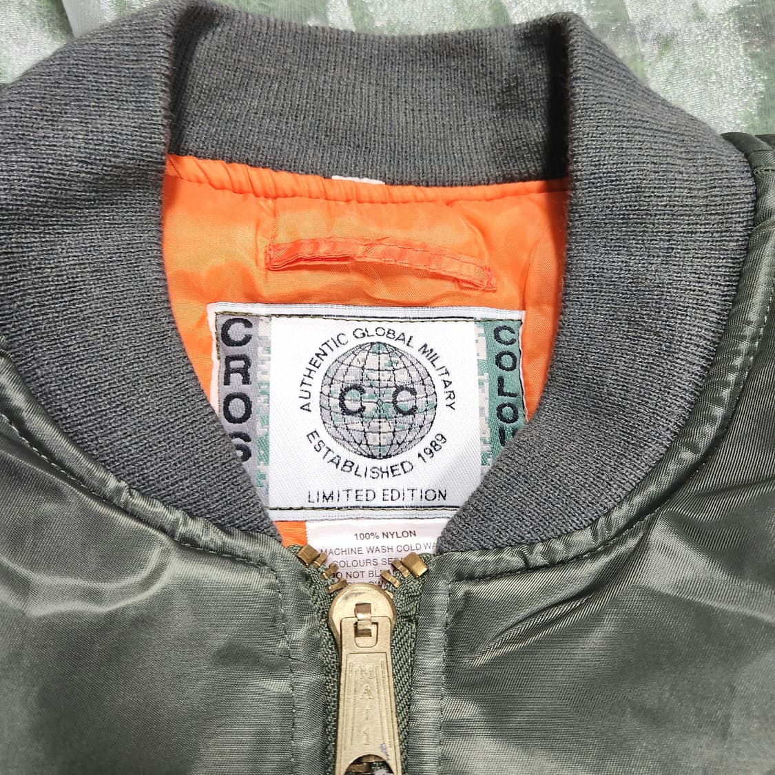 CROSS COLOURS 빈티지 MA-1 항공점퍼 / 오버핏 카키 상품이미지2