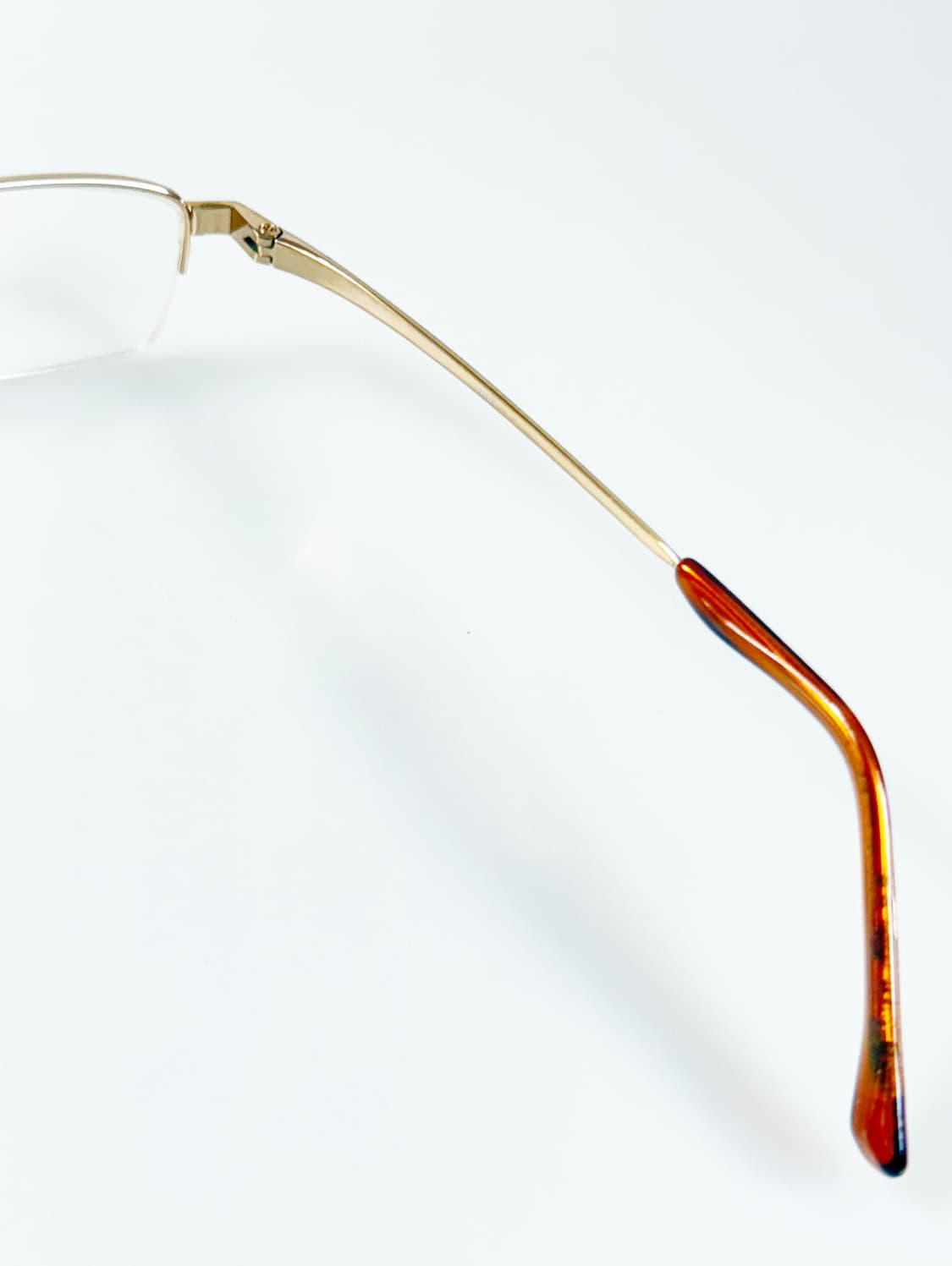 90s IXRON 골드 메탈 반무테 스퀘어 빈티지 안경 상품이미지6