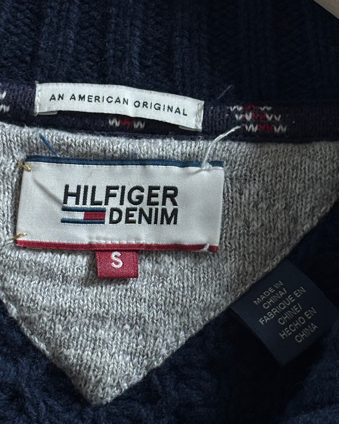 Tommy 타미힐피거 플래그로고 네이비컬러 케이블 니트집업 상품이미지6