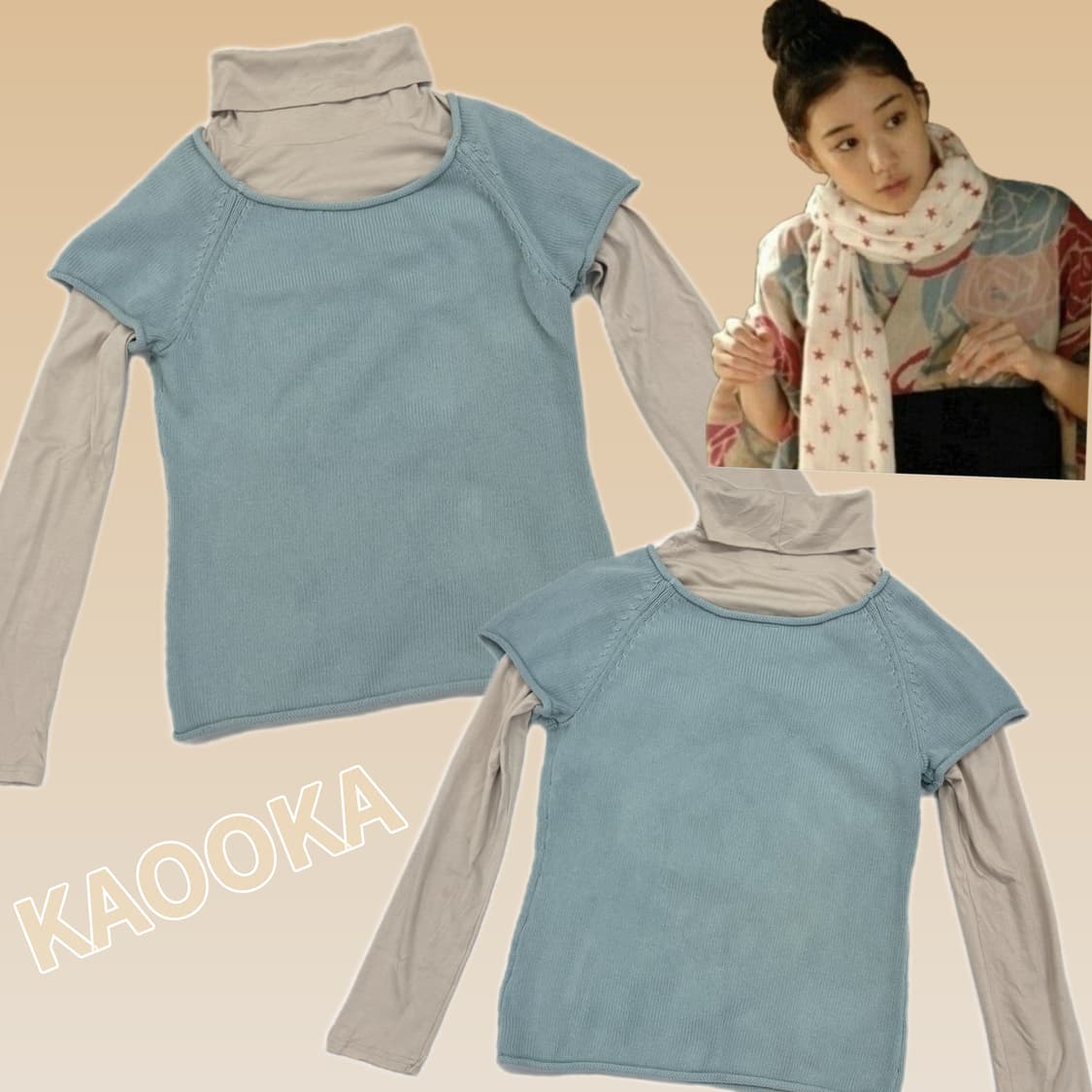 🩵하구미의 러블리 코디세트🩵 하늘색 레이어드 겨울 가을 그런지  상품이미지1