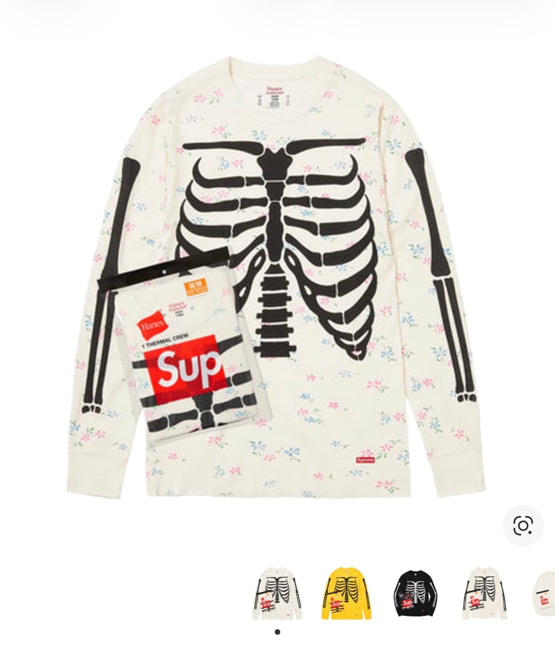 구해요) 슈프림 헤인즈 본즈 써멀 크루 프로럴 M 상품이미지1