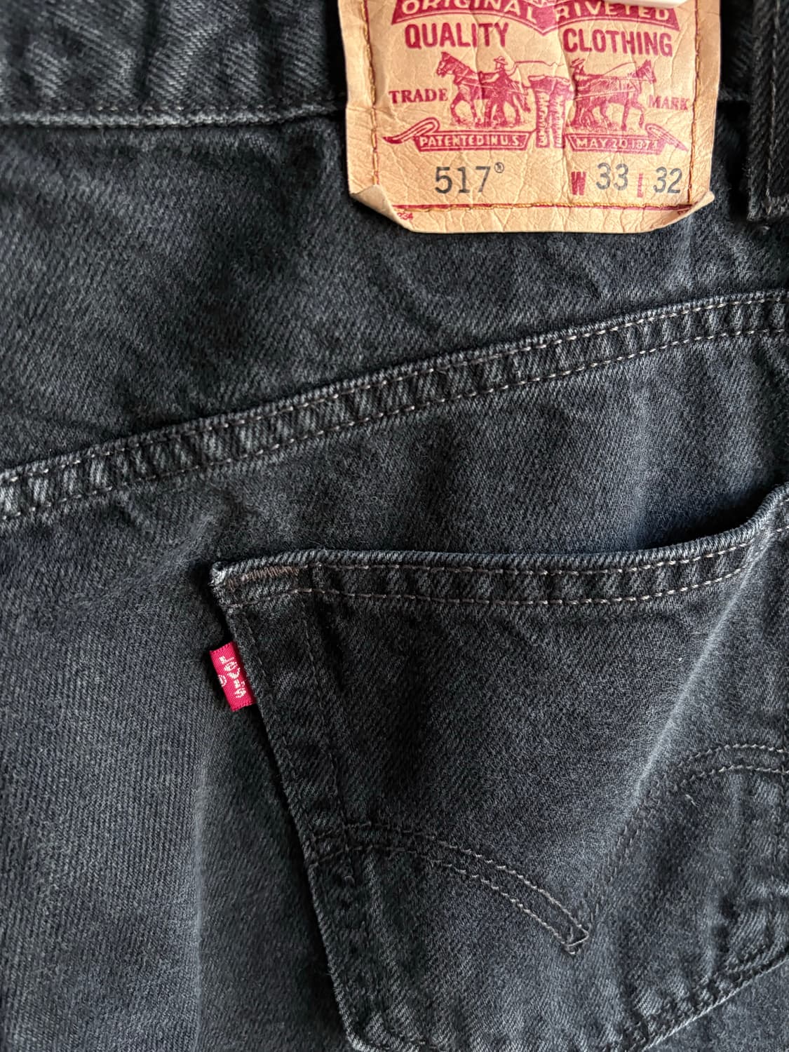 (33x32) 00s 리바이스 517 부츠컷 블랙진 상품이미지3
