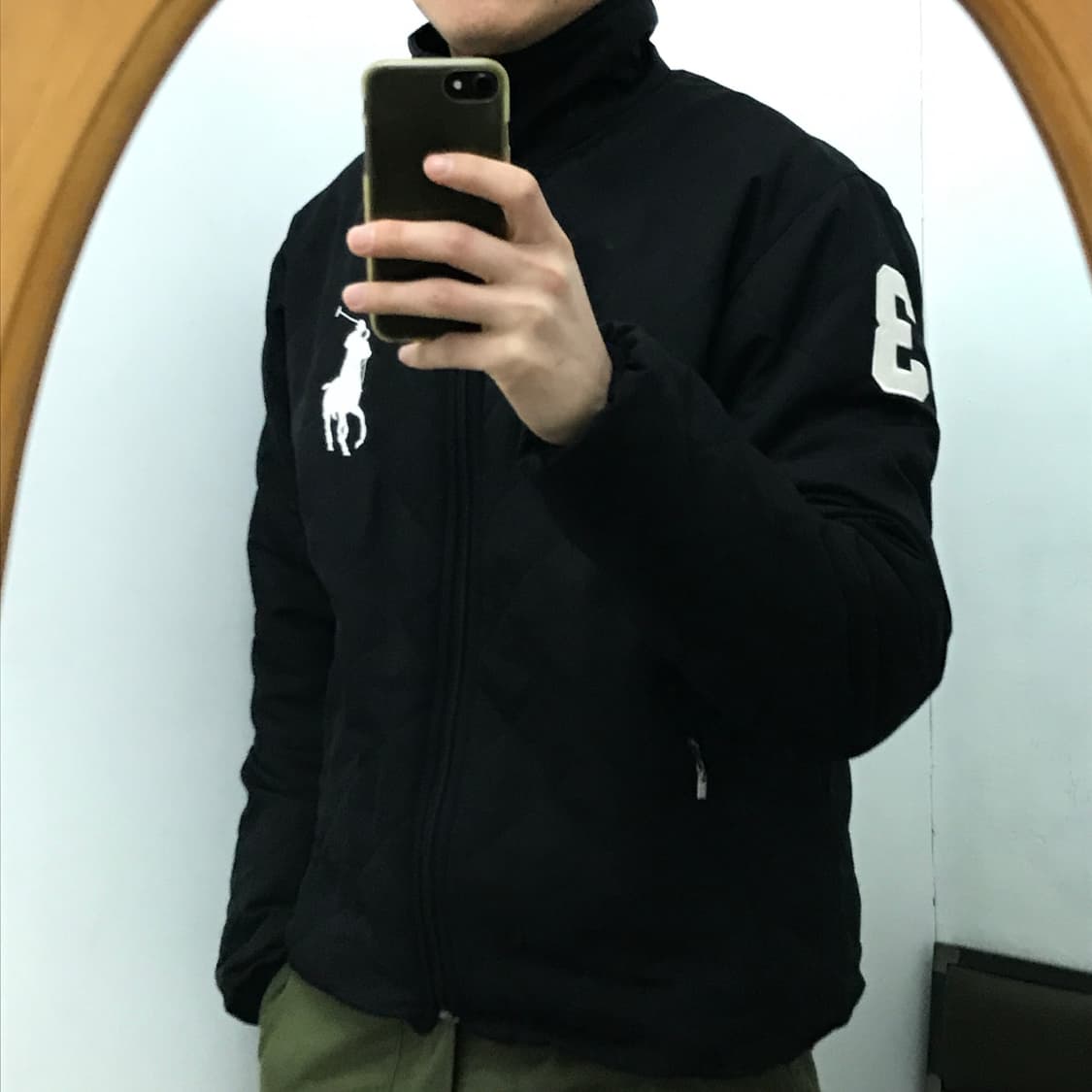 USA 폴로랄프로렌 블랙 집업 퀼팅 자켓 남성 105 사이즈 상품이미지8