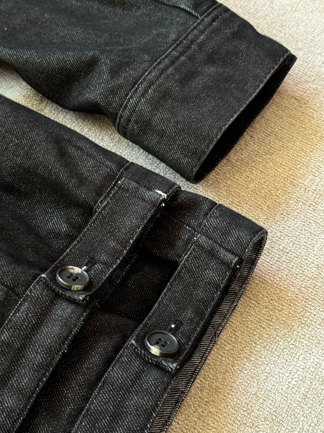 해칭룸 레이어드 트러커 자켓 4size (black) 상품이미지4