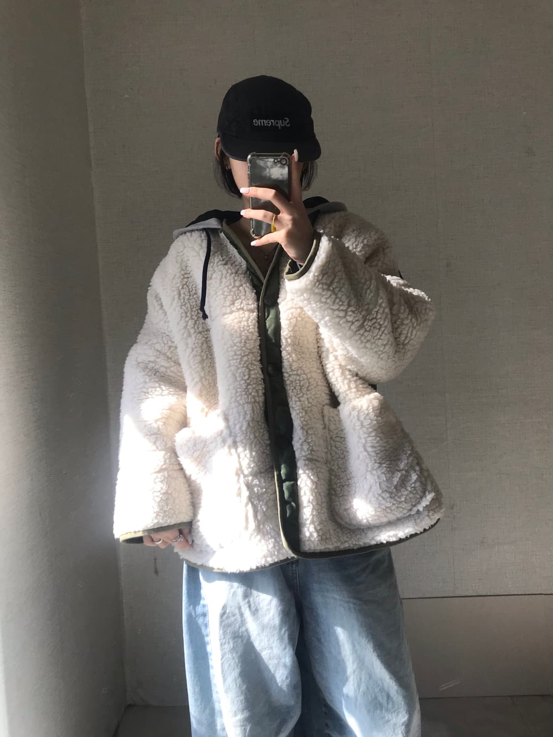 빈티지 레이어드 후리스 점퍼 상품이미지1